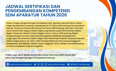 Jadwal Sertifikasi dan Pengembangan Kompetensi SDM Aparatur Tahun 2026